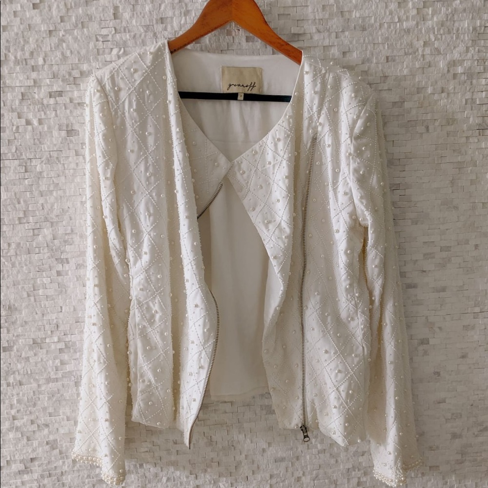 Geaneff hand beaded white jacket